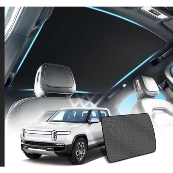 Roof Sunshade Compatible with Rivian R1T, 2 in 1 Ice Crystal UV Sun Protection B - Picture 1 of 3